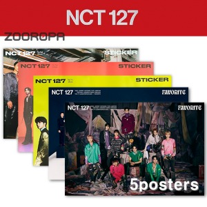 [5포스터] 엔시티 127 NCT 127 3집 Sticker Favorite (브로마이드5장+지관통)